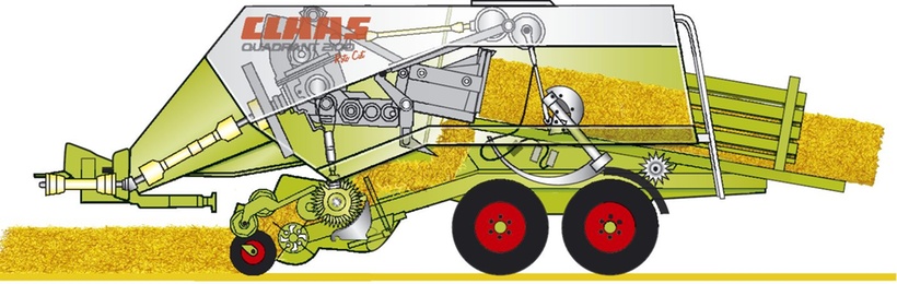 Система подачі. Тюковий прес-підбирач CLAAS QUADRANT 2100